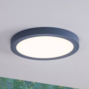 Paulmann Abia LED-panel, rundt Ø 30 cm, gråblåt