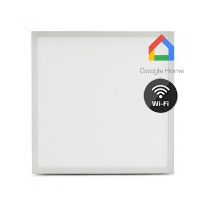 V-Tac 60x60 Smart Home LED panel - 40W, virker med Google Home, Alexa og smartphones, hvid kant - Dæmpbar : Via Smart Home, Kulør : Fra varm til kold