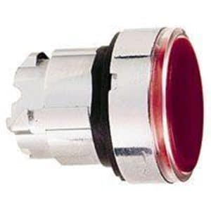 Schneider Electric Harmony lampetrykhoved i metal for led med fjeder-retur og plan trykflade i rød farve