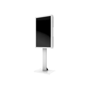 HI-ND Floorstand Glass stand - adjustable - for digital signage LED panel - white 43"