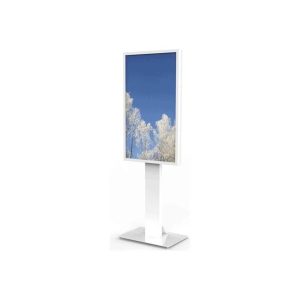 HI-ND Floorstand Glass stand - adjustable - for digital signage LED panel - with casing - white 75"