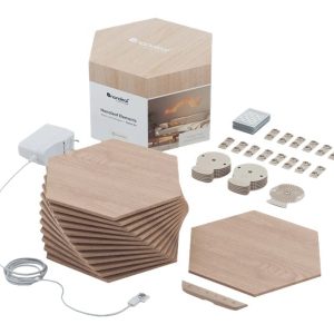 Nanoleaf - Elements - Wood Look Hexagons Starter Kit- 13 Panels