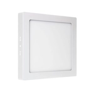 Algine Eco LED firkantet IP20 varm hvid - 230V, 12W, loftpanel hvid ramme overflademonteret - Kulør : Varm