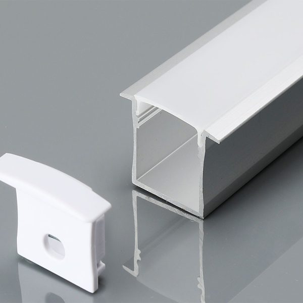 Monteringssæt LED-strips - Diffuser, Nedsænket, 2000x30x20mm, Sølv