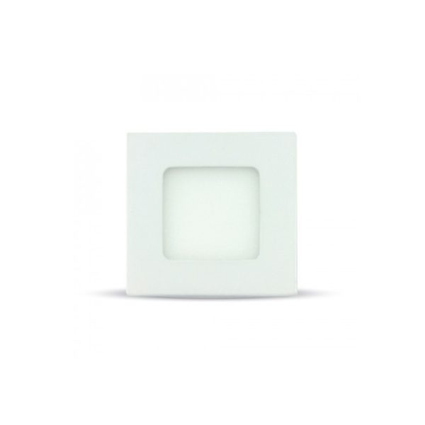 V-Tac 3W LED indbygningspanel - Hul: 7,3 x 7,3 cm, Mål: 8,4 x 8,4 cm, 230V - Dæmpbar : Ikke dæmpbar, Kulør : Varm