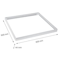 60x60 LED panelramme med hurtig samling, plastikhjrner, skruefri montering og hvid kant