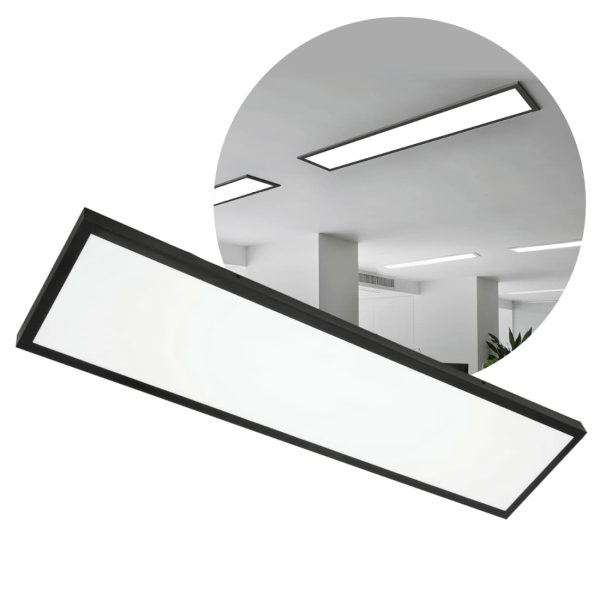 LED Panel 30x120 - 4000K - 3960lm - 36W - BRISBANE - Indbygget Ramme - Sort
