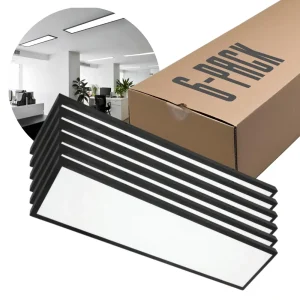 LED Panel 30x120 - 6-Pak - 4000K - 3960lm - 36W - BRISBANE - Indbygget Ramme - Sort