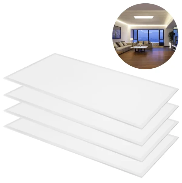 LED Panel 60x120 - 4-Pak - 4000K - 8640lm - 46W - GLOW - UGR19 - Hvid