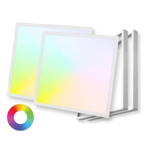 LED Panel 60x60 - 2-Pak - RGB+CCT - 2500lm - 36W - TrueColor - Inkl. Påbygningsramme - Hvid