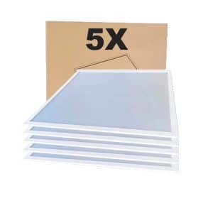 LED Panel 60x60 - 5-Pak - 3000K - 3480lm - 29W - BRIGHT - UGR19 - Hvid