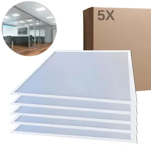 LED Panel 60x60 - 5-Pak - 4000K - 3640lm - 26W - BRIGHT - UGR19 - Hvid
