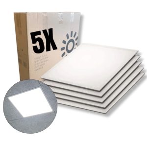 LED Panel 60x60 - 5-Pak - 4000K - 4000lm - 40W - NIRA - Hvid
