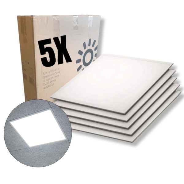 LED Panel 60x60 - 5-Pak - 4000K - 4000lm - 40W - NIRA - Hvid