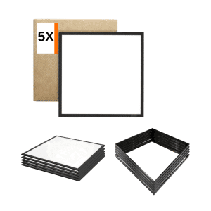 LED Panel 60x60 - 5-Pak - 4000K - 4000lm - 40W - NIRA - Inkl. Påbygningsramme - Sort