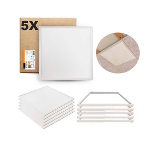 LED Panel 60x60 - 5-Pak - 4000K - 4000lm - 40W - NIRA - Inkl. Troldtektramme - Hvid