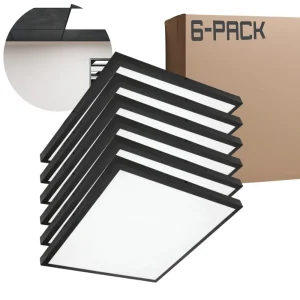 LED Panel 60x60 - 6-Pak - 4000K - 3960lm - 36W - BRISBANE - Indbygget Ramme - Sort