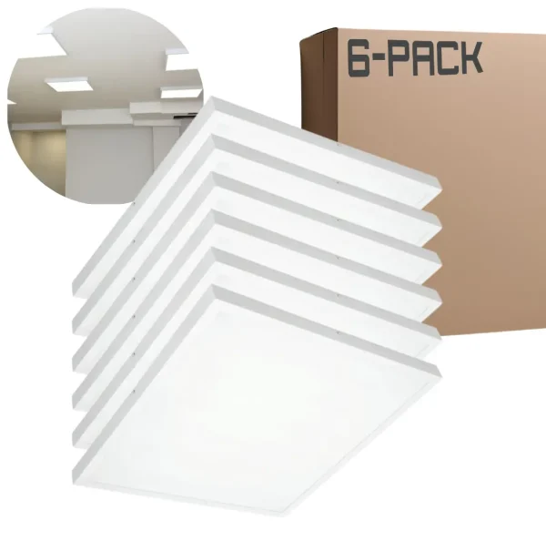 LED Panel 60x60 - 6-Pak - 4000K - 4320lm - 36W - BRISBANE - Indbygget Ramme - Hvid