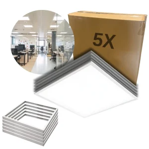 LED Panel 60x60 - 5-Pak - 4000K - 4320lm - 36W - NELIO G2 - Inkl. Påbygningsramme - Hvid