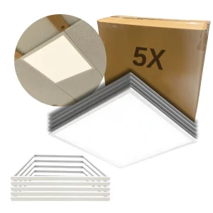 LED Panel 60x60 - 5-Pak - 4000K - 4320lm - 36W - NELIO G2 - Inkl. Troldtektramme - Hvid